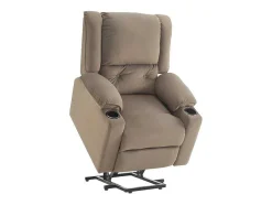 Elektrische Relaxfauteuil - Met Thermische Massagefunctie - Voorzien Van 2 Bekerhouders En Afstandsbediening - Taupe