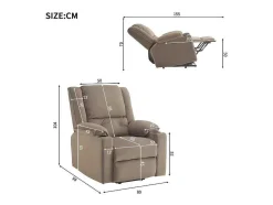 Elektrische Relaxfauteuil - Met Thermische Massagefunctie - Voorzien Van 2 Bekerhouders En Afstandsbediening - Taupe