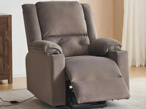 Elektrische Relaxfauteuil - Met Thermische Massagefunctie - Voorzien Van 2 Bekerhouders En Afstandsbediening - Taupe