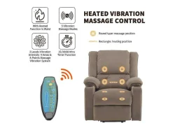 Elektrische Relaxfauteuil - Met Thermische Massagefunctie - Voorzien Van 2 Bekerhouders En Afstandsbediening - Taupe