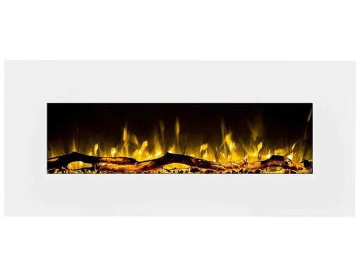 Elektrische Sfeerhaard Lalita - L110 X D14 X H49 Cm - Wit