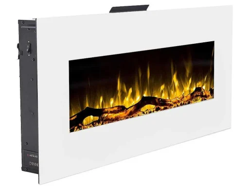 Elektrische Sfeerhaard Lalita - L110 X D14 X H49 Cm - Wit