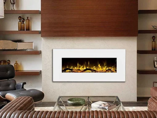 Elektrische Sfeerhaard Lalita - L110 X D14 X H49 Cm - Wit