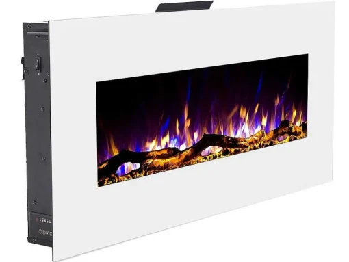Elektrische Sfeerhaard Lalita - L110 X D14 X H49 Cm - Wit
