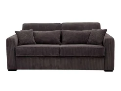Express-Driezitsslaapbank Van Bruin Ribfluweel - Bed 140 Cm - Matras 18 Cm - Mondovi