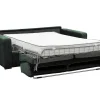 Express-Driezitsslaapbank Van Groen Ribfluweel - Bed 140 Cm - Matras 18 Cm - Mondovi