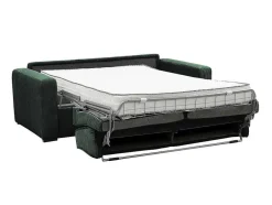Express-Driezitsslaapbank Van Groen Ribfluweel - Bed 140 Cm - Matras 18 Cm - Mondovi