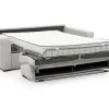 Express-Driezitsslaapbank Van Beige Ribfluweel - Bed Met Brede Latten 140 Cm - Matras 18 Cm - Mondovi