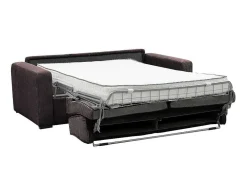 Express-Driezitsslaapbank Van Bruin Ribfluweel - Bed 140 Cm - Matras 18 Cm - Mondovi