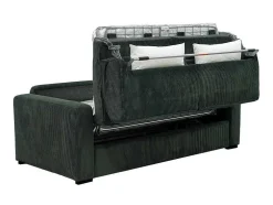 Express-Driezitsslaapbank Van Groen Ribfluweel - Bed 140 Cm - Matras 18 Cm - Mondovi