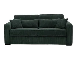 Express-Driezitsslaapbank Van Groen Ribfluweel - Bed 140 Cm - Matras 18 Cm - Mondovi