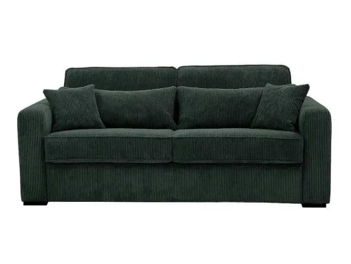 Express-Driezitsslaapbank Van Groen Ribfluweel - Bed 140 Cm - Matras 18 Cm - Mondovi