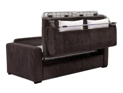 Express-Driezitsslaapbank Van Bruin Ribfluweel - Bed 140 Cm - Matras 18 Cm - Mondovi