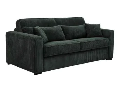 Express-Driezitsslaapbank Van Groen Ribfluweel - Bed 140 Cm - Matras 18 Cm - Mondovi