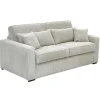 Express-Vierzitsslaapbank Van Beige Ribfluweel - Bed Met Brede Latten 160 Cm - Matras 18 Cm - Mondovi