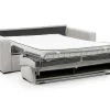 Express-Vierzitsslaapbank Van Beige Ribfluweel - Bed Met Brede Latten 160 Cm - Matras 14 Cm - Mondovi