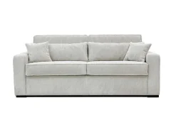 Express-Vierzitsslaapbank Van Beige Ribfluweel - Bed Met Brede Latten 160 Cm - Matras 14 Cm - Mondovi