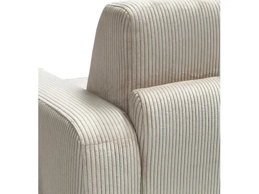 Express-Vierzitsslaapbank Van Beige Ribfluweel - Bed Met Brede Latten 160 Cm - Matras 18 Cm - Bevis