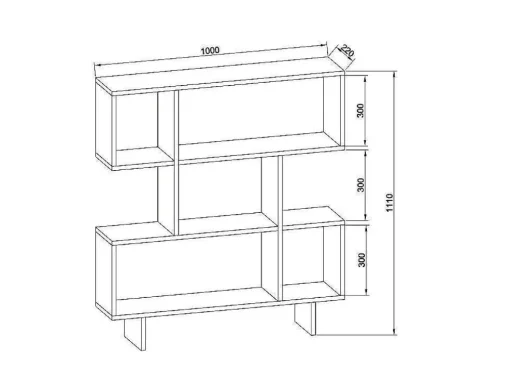 Fabiola Boekenkast, Wit, 100X22X111 Cm, Epikasa