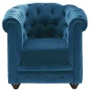 Fauteuil Chesterfield - Fluweel - Eend Blauw