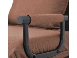 Fauteuil Met Kussen En Verstelbare Rugleuning - Om Te Bouwen Tot Fauteuil - Linnen Stof - Bruin