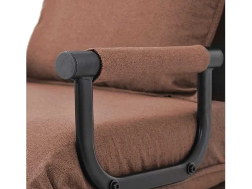 Fauteuil Met Kussen En Verstelbare Rugleuning - Om Te Bouwen Tot Fauteuil - Linnen Stof - Bruin