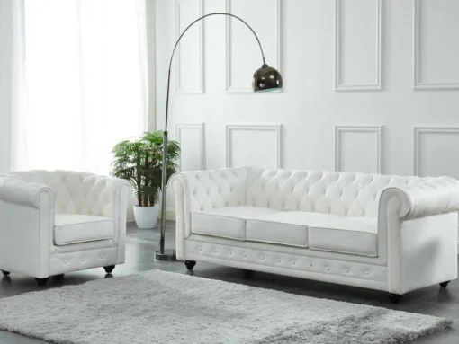 Fauteuil Van Buffelleer Chesterfield - Wit