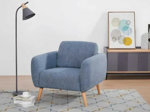 Fauteuil Van Stof Magelan - Lichtblauw