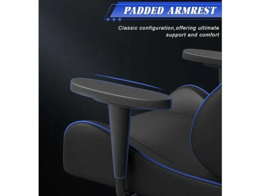 Gaming Stoel Gaming Met Lumbale Kussen En Hoofdsteun En Vaste Armleuning, Pu Leather Burea -Stoel