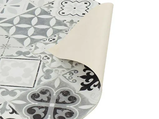 Gangtapijt Van Vinyl Met Vloertegeleffect Mosai - 66 X 160 Cm - Zwart En Wit