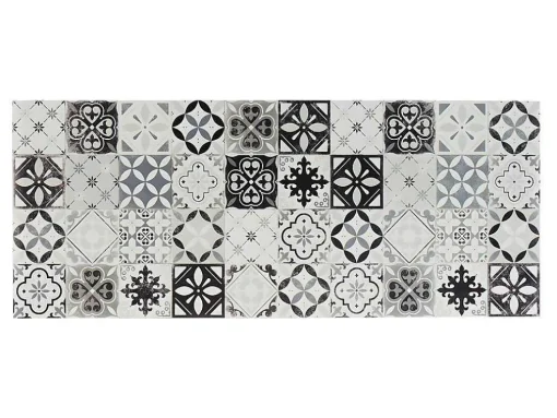Gangtapijt Van Vinyl Met Vloertegeleffect Mosai - 66 X 160 Cm - Zwart En Wit