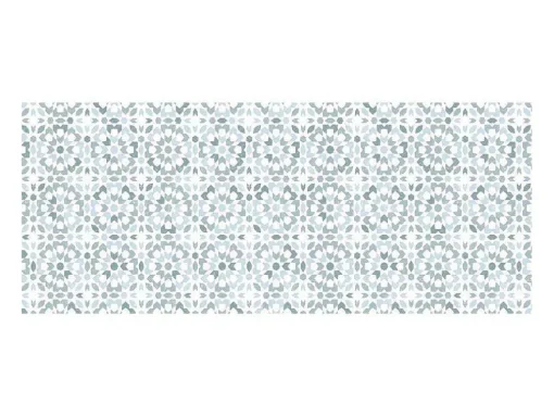 Gangtapijt Van Vinyl Met Cementtegeleffect - 66 X 160 Cm - Blauw En Wit - Princy