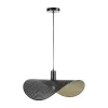 Gebogen Hanglamp Met Design-Stijl Van Metaal - L60 X D41 Cm - Zwart En Binnenkant Goudkleurig - Lucena