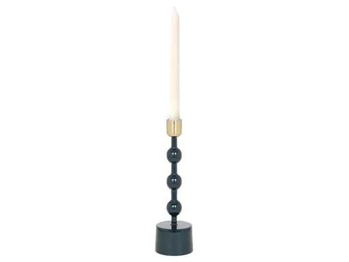 Geemailleerde Aluminium Kandelaar - H.26,5 Cm - Eend Blauw - Parina