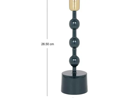 Geemailleerde Aluminium Kandelaar - H.26,5 Cm - Eend Blauw - Parina