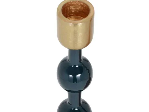 Geemailleerde Aluminium Kandelaar - H.26,5 Cm - Eend Blauw - Parina