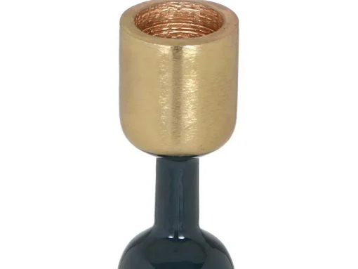 Geemailleerde Aluminium Kandelaar - H.26,5 Cm - Eend Blauw - Parina