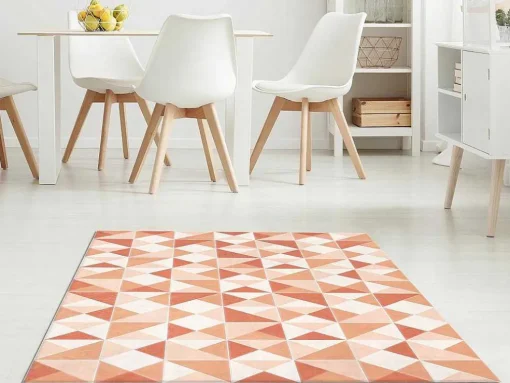 Geometrisch Tapijt Van Vinyl - 120 X 180 Cm - Oranje - Myrala