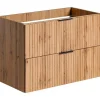 Gestreept Hangend Meubel Onder Wastafel - Licht Naturel - L80 Cm - Zevara