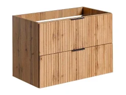 Gestreept Hangend Meubel Onder Wastafel - Licht Naturel - L80 Cm - Zevara