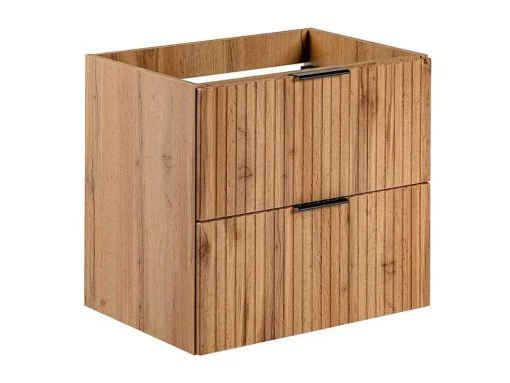 Gestreept Hangend Meubel Onder Wastafel - Licht Naturel - L60 Cm - Zevara