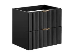Gestreept Hangend Meubel Onder Wastafel - Zwart - L60 Cm - Zevara