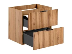 Gestreept Hangend Meubel Onder Wastafel - Licht Naturel - L60 Cm - Zevara