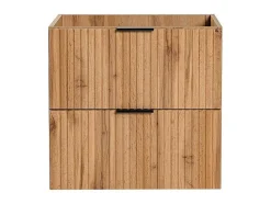 Gestreept Hangend Meubel Onder Wastafel - Licht Naturel - L60 Cm - Zevara