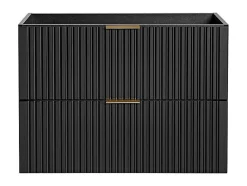 Gestreept Hangend Meubel Onder Wastafel - Zwart - L80 Cm - Zevara