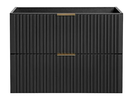 Gestreept Hangend Meubel Onder Wastafel - Zwart - L80 Cm - Zevara