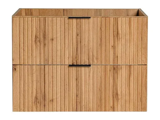 Gestreept Hangend Meubel Onder Wastafel - Licht Naturel - L80 Cm - Zevara