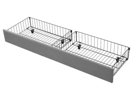 Gewatteerd Opbergbed 160X200Cm In Fluweel Met Lade + Lattenbodem - Grijs (Zonder Matras)