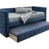 Gewatteerde Slaapbank Louise - 2 X 90 X 190 Cm - Stof Blauw