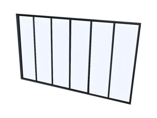 Glazen Binnenraam Bayview Van Aluminium Met Zwarte Poedercoating - 180 X 105 Cm